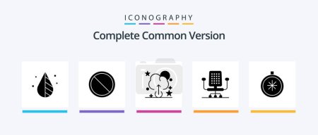 Téléchargez les illustrations : Complete Common Version Glyph 5 Icon Pack Including . navigation. cloud. direction. work. Creative Icons Design - en licence libre de droit