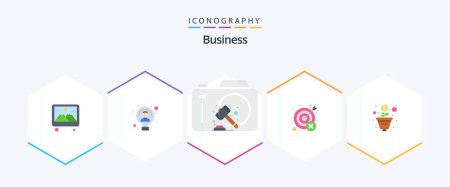 Illustration for Business 25 Flat icon pack including wrong. mistake. user. miss. law - Royalty Free Image