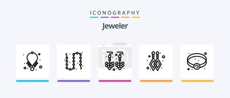 Ilustración de Jewellery Line 5 Icon Pack Including jewel. bracelet. luxury. research. diamond. Creative Icons Design - Imagen libre de derechos