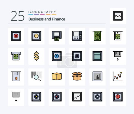Illustration for Finance 25 Line Filled icon pack including product. box. money. product. box - Royalty Free Image