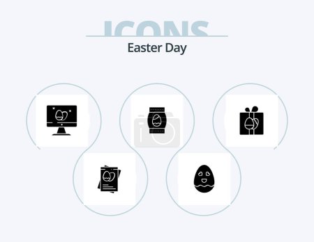 Illustration for Easter Glyph Icon Pack 5 Icon Design. birthday. gift. screen. holiday. bottle - Royalty Free Image