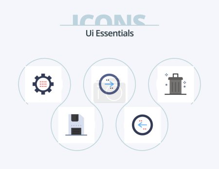 Téléchargez les illustrations : Ui Essentials Flat Icon Pack 5 Icon Design. direction. arrow. direction. setting. gear - en licence libre de droit