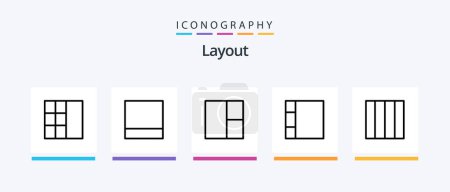 Illustration for Layout Line 5 Icon Pack Including . wireframe.. Creative Icons Design - Royalty Free Image