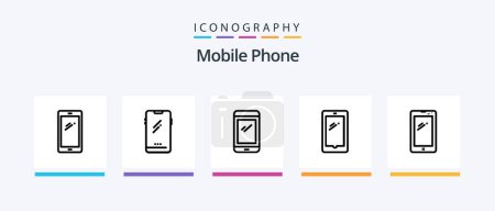Illustration for Mobile Phone Line 5 Icon Pack Including . camera.. Creative Icons Design - Royalty Free Image
