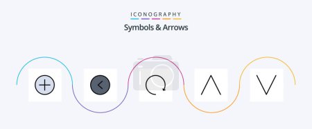 Illustration for Symbols and Arrows Line Filled Flat 5 Icon Pack Including . rotate. down. arrow - Royalty Free Image