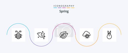 Téléchargez les illustrations : Spring Line 5 Icon Pack Including bunny. spring. spring. nature. spring - en licence libre de droit