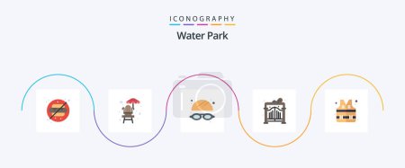 Illustration for Water Park Flat 5 Icon Pack Including . park. water. water. garden - Royalty Free Image