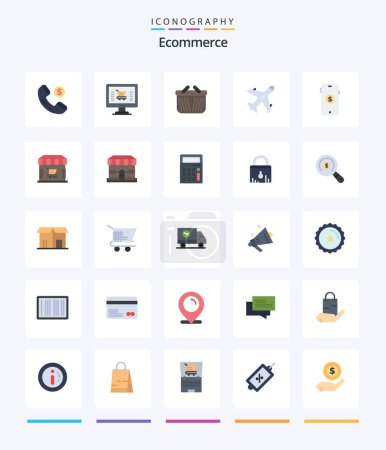 Photo for Creative Ecommerce 25 Flat icon pack  Such As shopping. ecommerce. cart. shopping. market - Royalty Free Image