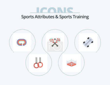 Ilustración de Sports Atributes And Sports Training Flat Icon Pack 5 Icon Design. . skateboard. surface. skate. stick - Imagen libre de derechos
