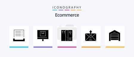 Téléchargez les illustrations : Ecommerce Glyph 5 Icon Pack Including structure. ecommerce. online. sent. email. Creative Icons Design - en licence libre de droit