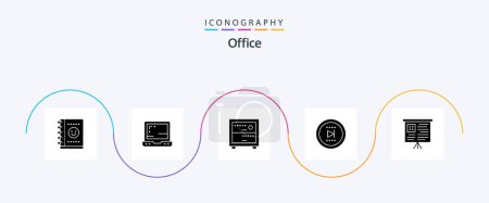 Illustration for Office Glyph 5 Icon Pack Including . graph. work. chart. onward - Royalty Free Image