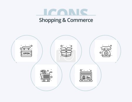 Illustration for Shopping And Commerce Line Icon Pack 5 Icon Design. track list. shopping list. sale. memo. shopping - Royalty Free Image