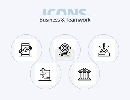 Téléchargez les illustrations : Business And Teamwork Line Icon Pack 5 Icon Design. collaboration. business. finance and business. development. corporate - en licence libre de droit