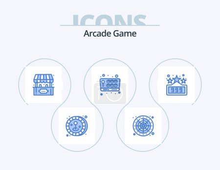 Téléchargez les illustrations : Arcade Blue Icon Pack 5 Icon Design. game. high score. fun. fun. game - en licence libre de droit
