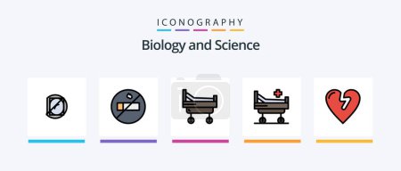 Illustration for Biology Line Filled 5 Icon Pack Including medicines. biology. biology. tears. drops. Creative Icons Design - Royalty Free Image