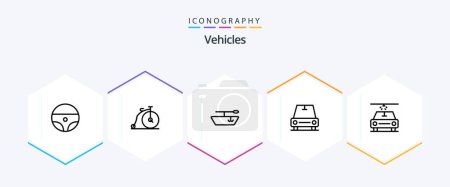 Illustration for Vehicles 25 Line icon pack including . car. wash - Royalty Free Image