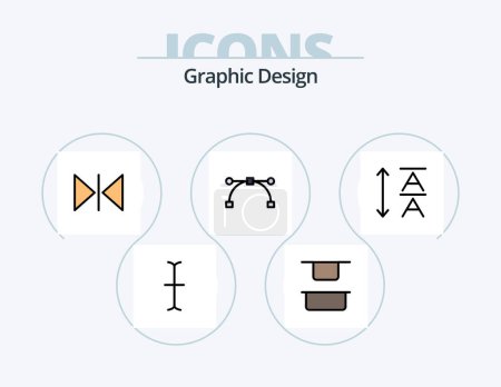 Ilustración de Design Line Filled Icon Pack 5 Icon Design. . hand watch. crop. watch. plane - Imagen libre de derechos