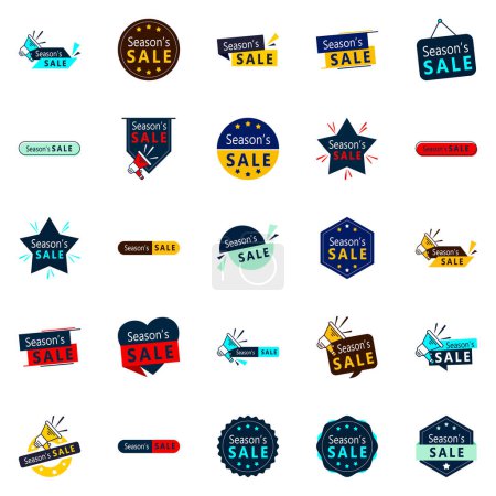 Téléchargez les illustrations : 25 Sales-Boosting Season Sale Graphic Elements for email campaigns - en licence libre de droit