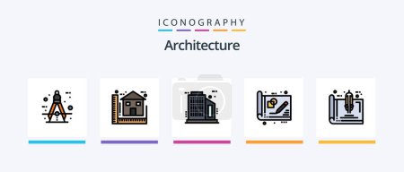 Ilustración de Architecture Line Filled 5 Icon Pack Including concept. builder. color. architecture. company. Creative Icons Design - Imagen libre de derechos