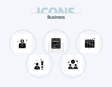 Téléchargez les illustrations : Business Glyph Icon Pack 5 Icon Design. . . consulting. workflow. iteration - en licence libre de droit