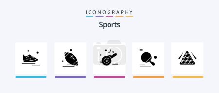Ilustración de Sports Glyph 5 Icon Pack Including sport. game. american. soccer. coach. Creative Icons Design - Imagen libre de derechos