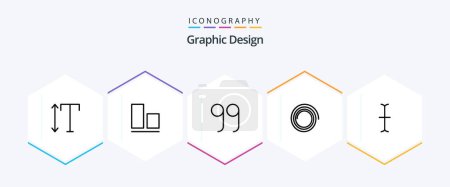 Illustration for Design 25 Line icon pack including . shape. - Royalty Free Image