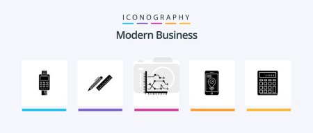Illustration for Modern Business Glyph 5 Icon Pack Including graph. chart. desk. business. supplies. Creative Icons Design - Royalty Free Image