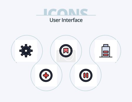 Téléchargez les illustrations : User Interface Line Filled Icon Pack 5 Icon Design. user. arrow. user. user. like - en licence libre de droit