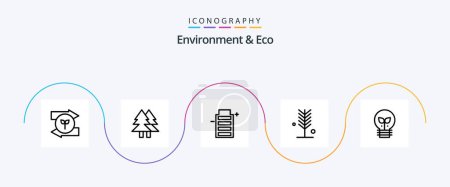 Téléchargez les illustrations : Environment And Eco Line 5 Icon Pack Including tree. nature. merry. environment. environment - en licence libre de droit