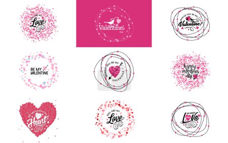 Ilustración de Love word art design with a heart-shaped background and a bokeh effect - Imagen libre de derechos