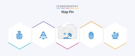 Illustration for Map Pin 25 Blue icon pack including . patient. destination. medical. hand - Royalty Free Image