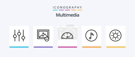 Téléchargez les illustrations : Multimedia Line 5 Icon Pack Including . photo. toggle. light. Creative Icons Design - en licence libre de droit