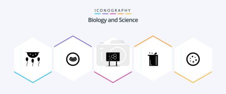 Illustration for Biology 25 Glyph icon pack including laboratory. biology. biochemistry. biochemistry. pencil - Royalty Free Image