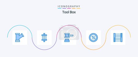 Téléchargez les illustrations : Tools Blue 5 Icon Pack Including tools. construction. auction. seo. options - en licence libre de droit
