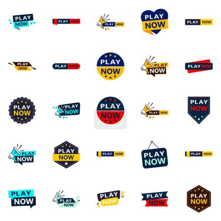 Téléchargez les illustrations : 25 Vibrant Play Now Banners to Help You Stand Out - en licence libre de droit