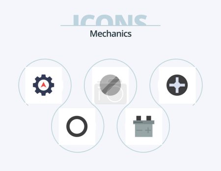 Téléchargez les illustrations : Mechanics Flat Icon Pack 5 Icon Design. . blade. screwdriver - en licence libre de droit