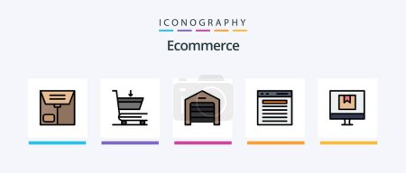 Illustration for Ecommerce Line Filled 5 Icon Pack Including shirt. e. statistics. commerce. warehouse. Creative Icons Design - Royalty Free Image