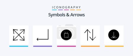 Illustration for Symbols and Arrows Glyph 5 Icon Pack Including . symbols. circle. Creative Icons Design - Royalty Free Image
