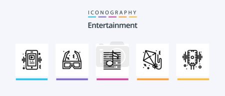 Illustration for Entertainment Line 5 Icon Pack Including birthday. package. image. box. cinema. Creative Icons Design - Royalty Free Image