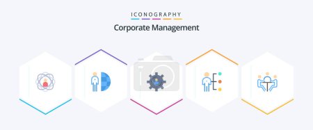 Illustration for Corporate Management 25 Flat icon pack including job. abilities. person. productivity. person - Royalty Free Image