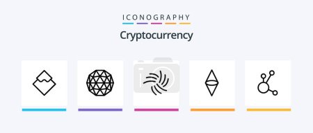 Téléchargez les illustrations : Cryptocurrency Line 5 Icon Pack Including coin. currency. bitcoin. cryptocurrency. coin. Creative Icons Design - en licence libre de droit
