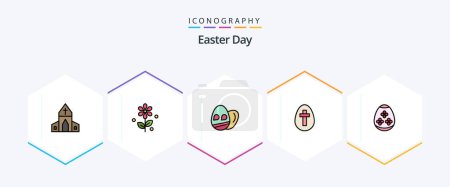 Illustration for Easter 25 FilledLine icon pack including holidays. egg. easter. easter egg. holiday - Royalty Free Image