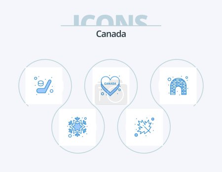Téléchargez les illustrations : Canada Blue Icon Pack 5 Icon Design. de. nation. canada. flag. love - en licence libre de droit