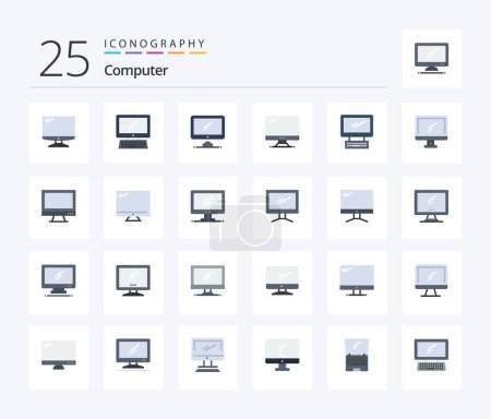 Illustration for Computer 25 Flat Color icon pack including . Layer 1. laptop. pc. device - Royalty Free Image