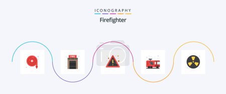 Illustration for Firefighter Flat 5 Icon Pack Including fighter. fireman. fire. firefighter. emergency - Royalty Free Image