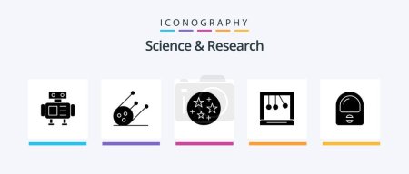 Téléchargez les illustrations : Science Glyph 5 Icon Pack Including . stars. suit. astronaut. Creative Icons Design - en licence libre de droit