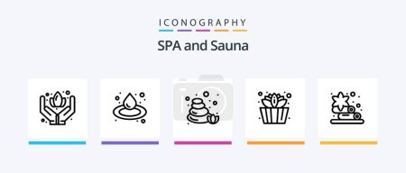 Illustration for Sauna Line 5 Icon Pack Including . sauna. . Creative Icons Design - Royalty Free Image