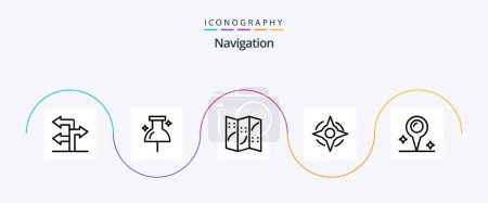 Ilustración de Navigation Line 5 Icon Pack Including . location. marker. map - Imagen libre de derechos