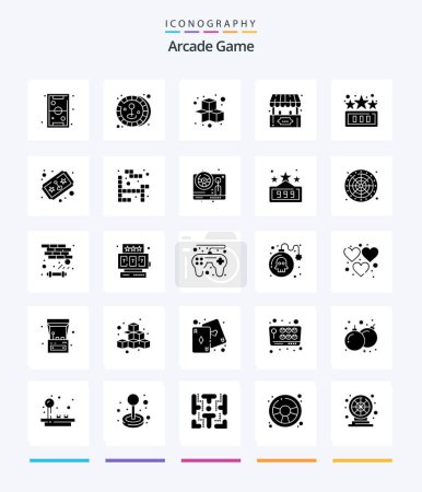 Téléchargez les illustrations : Creative Arcade 25 Glyph Solid Black icon pack  Such As fun. play. cubes. game. ticket office - en licence libre de droit