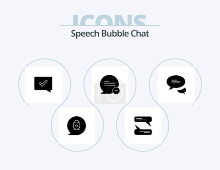Ilustración de Chat Glyph Icon Pack 5 Icon Design. . delete. . messaging - Imagen libre de derechos